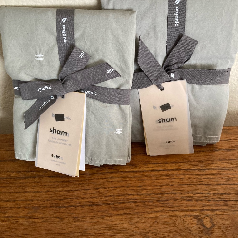 West Elm grey euro sham set of two